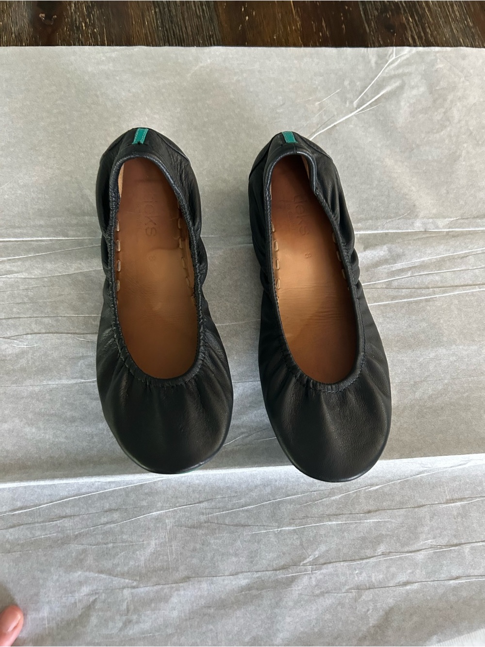 Tieks By Gavrieli Matte Black Leather Womens Foldable Ballet Flats Shoes